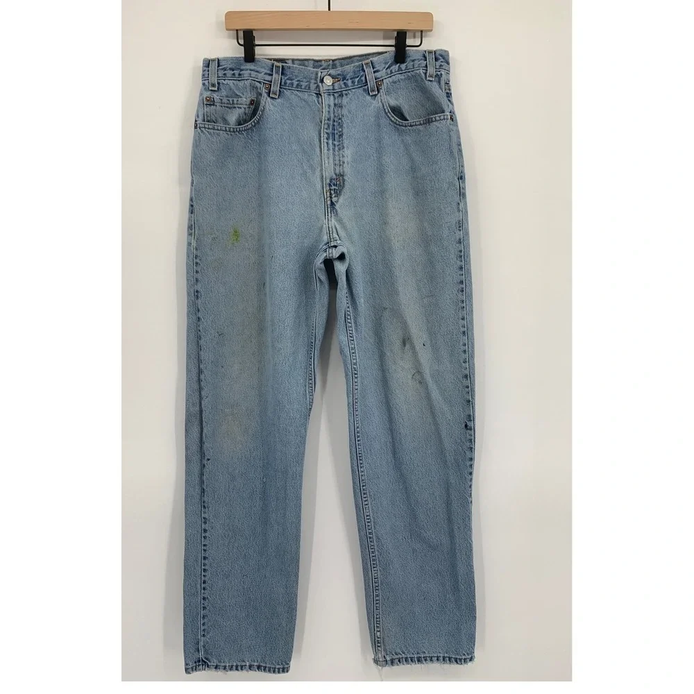 Vintage Levis Jeans 34x33 Relaxed Straight Paint Splatter Distress (Tag 36x34)
